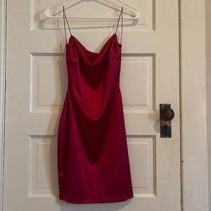 Windsor red satin mini dress